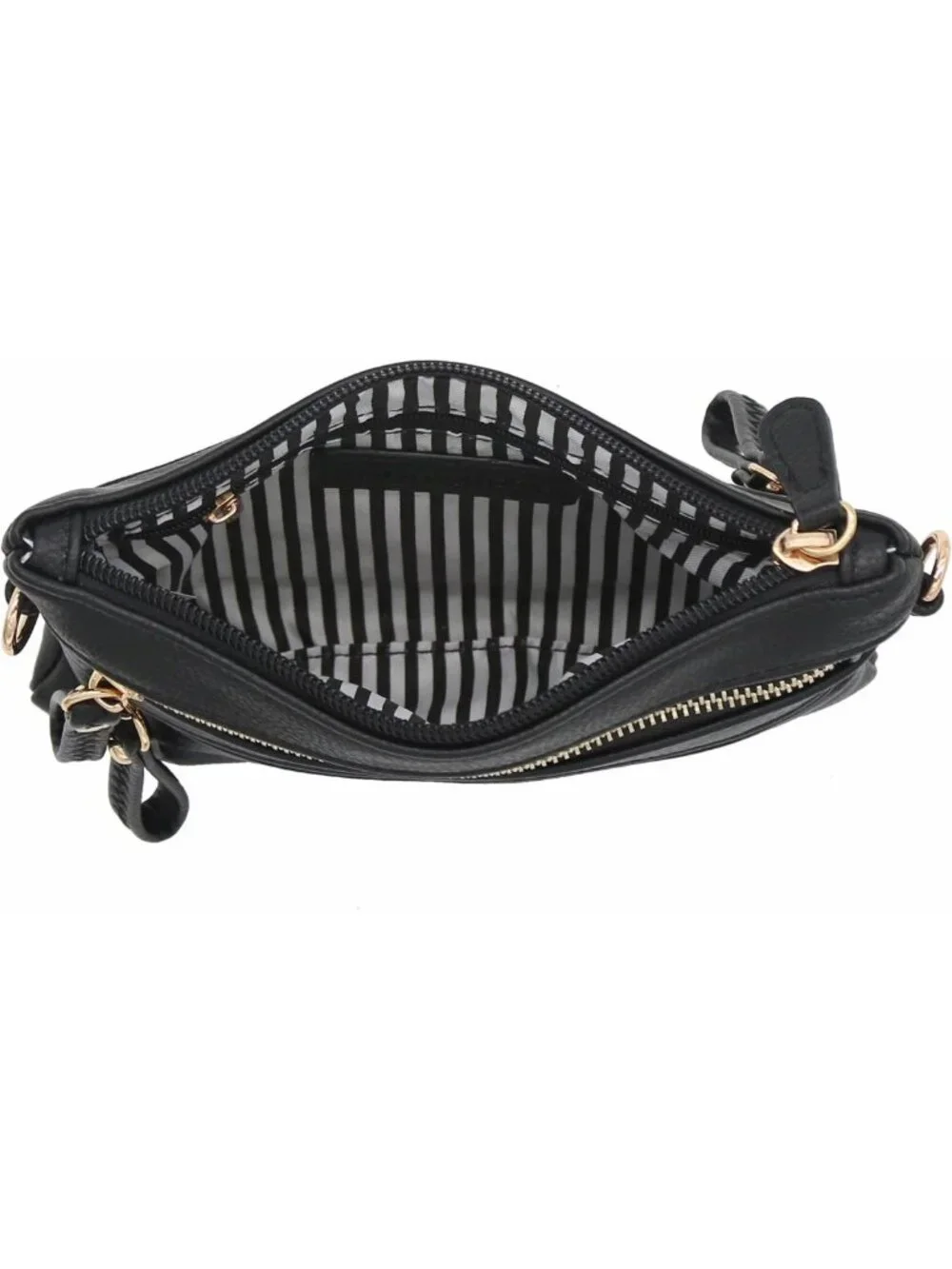 Stylish Multi-Zipper Pocket Small Wristlet Crossbody Bag for Everyday Use